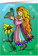 Girl with Duck Friendship Day Card