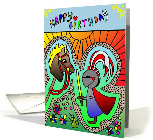 Happy Birthday Boy's Greeting Card with little Knight card (845748)