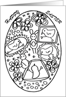 Happy Easter Coloring Card