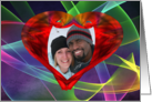 I Love You Romantic Abstract Gossamer Heart Valentine Photo Card
