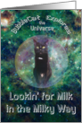 Cat in Space Milky Way Cosmic Birthday Card