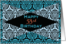 Zebra Print Kaleidoscope Design for 53rd Birthday card