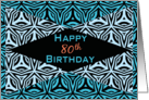Zebra Print Kaleidoscope Design for 80th Birthday card