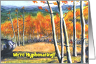 Colorado Aspens in the Fall Scenic Name Change Announcement card