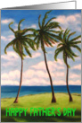 Sea View and Coconut Palm Trees Fathers Day card