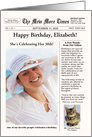 Newspaper Style with Cat Customizable Text and Photo Birthday card