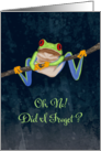 Red Eyed Tree Frog - Out on a Limb - Belated Birthday card