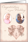 Wedding Congratulations Photo Card - Bride and Groom Lovebirds card