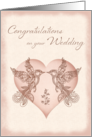 Wedding Congratulations - Paisley Lovebirds and Heart card