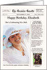 Newspaper Style with Dog - Customizable Text and Photo Birthday card