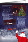 Felonious Felines St. Nick & Four Cats Christmas card