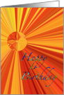 Happy Birthday streaming orange and yellow Sunburst card