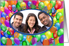Happy Birthday Balloons multicolor Photo Card