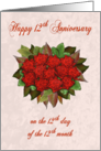 Happy 12th Anniversary on December 12 - 12th Anniversary on 12/12 card