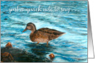 Duck Birthday - Duck Walking in Water card