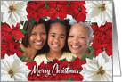 Merry Christmas Poinsettia Photo Card