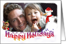 Happy Holidays Snowman Photo Card