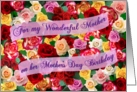 For my Wonderful Mother on her Mothers Day Birthday Bed of Roses card