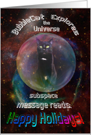 Cat in Space Christmas Card