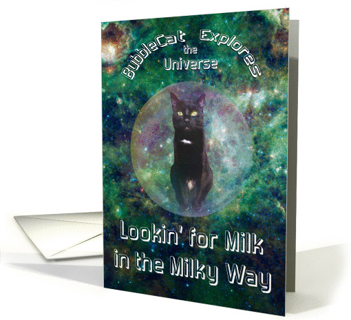 Cat in Space Milky Way Cosmic Birthday card (1023855)