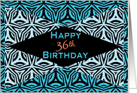 Zebra Print Kaleidoscope Design for 36th Birthday card