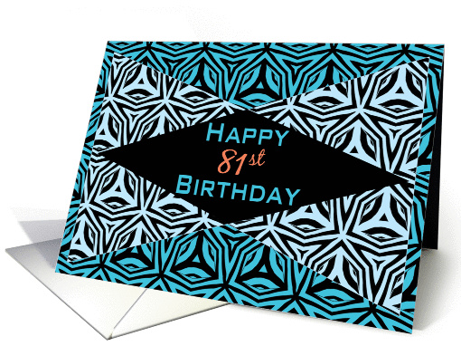 Zebra Print Kaleidoscope Design for 81st Birthday card (1169876)
