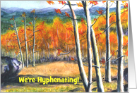 Colorado Aspens in the Fall Scenic Name Change Announcement card