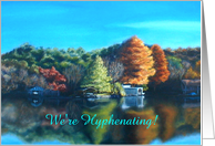 Crisp Autumn Day by the Lake Scenic Name Change Announcement card