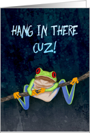 Red-Eyed Tree Frog Hang in There! Get Well for Cousin card