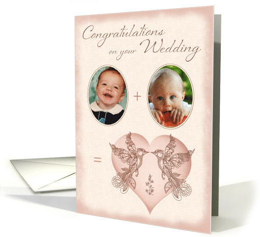 Wedding Congratulations Photo Card - Same Sex Marriage Lovebirds card