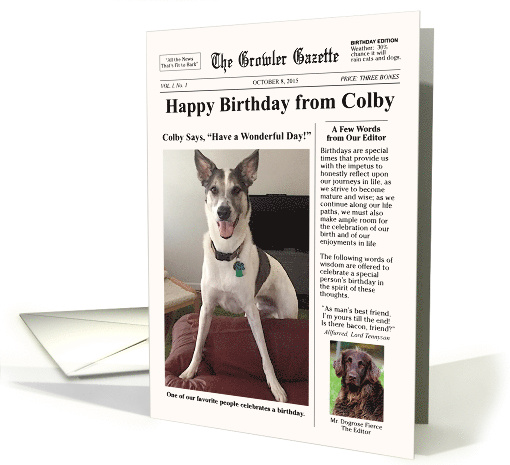 Colby Says Happy Birthday card (1402948)