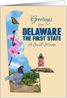 Greetings from Delaware, The First State & A Small Wonder card