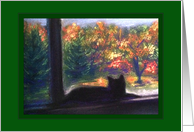 Poussifri’s View - Cat in a Window - Pet Cat Sympathy card