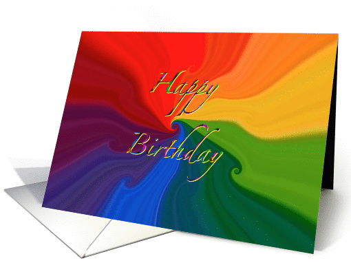 abstract swirl colorful happy birthday Nova card (852223)