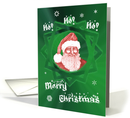 Ho! Ho! Ho! Merry Christmas! Winking Santa with snowflakes... (855895)