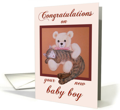 congratulations gift card for baby shower gift baby boy... (858048)