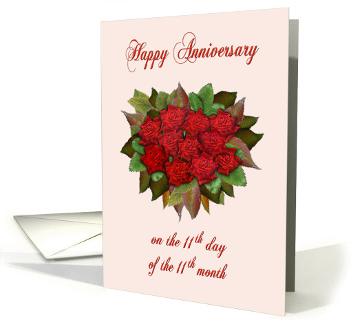 Happy Anniversary 11/11 November 11 card (861077)