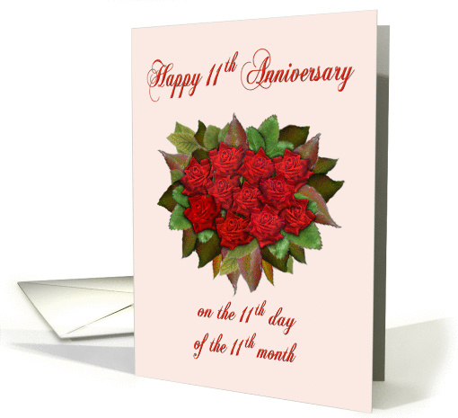 Happy 11th Anniversary 11/11 November 11 card (861081)