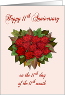 Happy 11th Anniversary 11/11 November 11 card