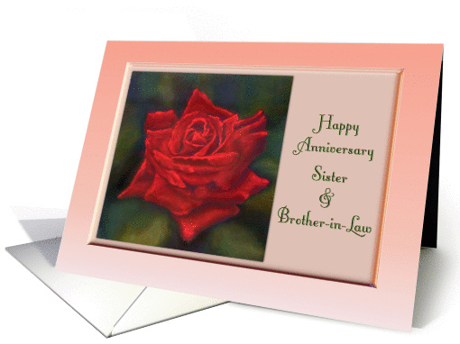 Happy Anniversary Sister & Brother-in-Law vivid red rose... (861988)