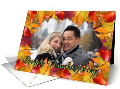 Happy Thanksgiving Autumn Leaves Photo card (864536)