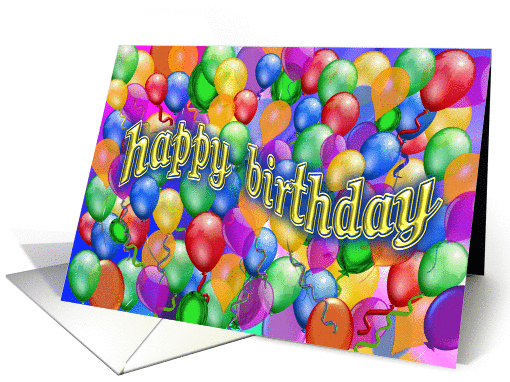 Happy Birthday Balloons multicolor card (864862)