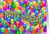 Happy Birthday Balloons multicolor card