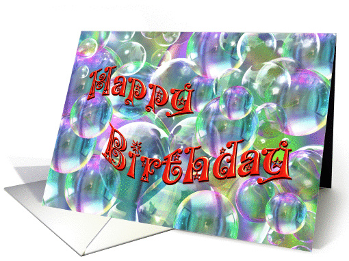 Happy Birthday Colorful Bubbles card (870311)