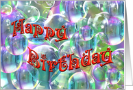 Happy Birthday Colorful Bubbles card