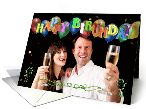Happy Birthday on Balloons Photo card (879968)