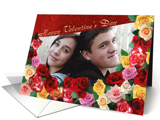 Happy Valentine's Day Roses Photo card (885284)