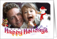 Happy Holidays Snowman Photo Card