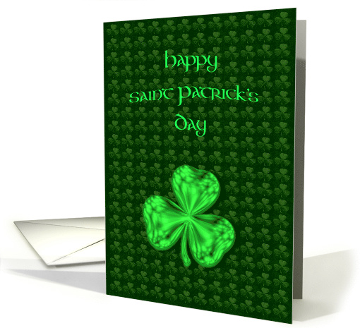 Bright Green Shamrock St. Patricks Day card (909088)
