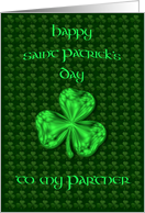 Happy St. Patricks Day Partner Bright Green Shamrock card